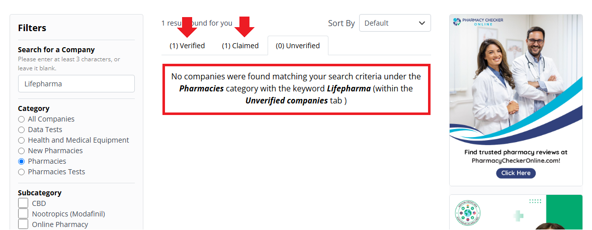 Search Companies Screenshot